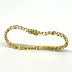 Elegant Gold and Silver Tennis Bracelet